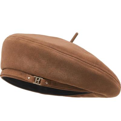 兰诺棕色字母贝雷帽女