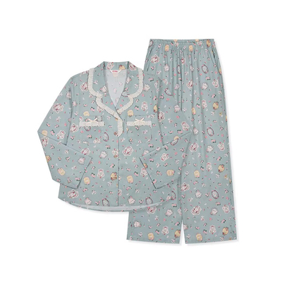 Ullala纯棉卡通印花长袖睡衣套装