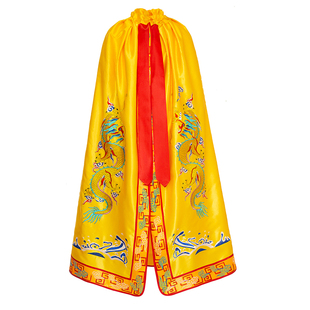 新款双龙披风佛像刺绣金龙佛衣菩萨神像还愿请愿黄色红色斗篷龙袍
