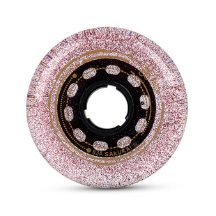 轮滑鞋轮子全肉二代星光樱花平花轮PU橡胶轮直排轮刷街高弹耐磨轮