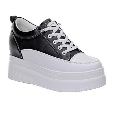 真皮增高板鞋女款2025新款