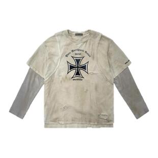 清仓 GRAILZ LEARL 24SS联名MFM图腾十字架双层长袖卫衣clean fit