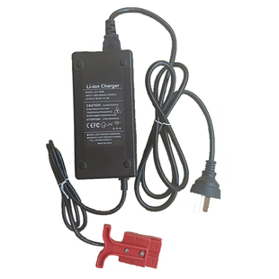 叉车锂电充电器48V3A安德森灰红色插头堆高车锂电充电器48V5A快充