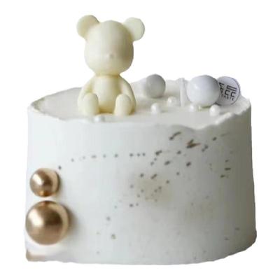 网红暴力爱心熊硅胶悬浮蛋糕装饰