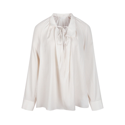 LESS新款解构立领衬衫女含桑蚕丝