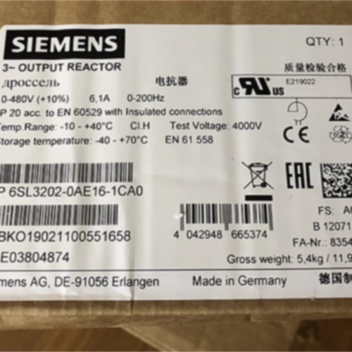 议价6SL3202-0AE16-1CA0西门子输出电抗器功率模块6SL32020AE161C