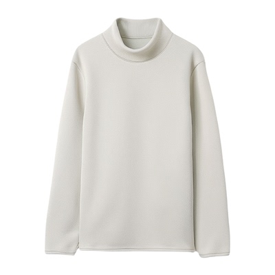 加绒加厚半高领保暖上衣打底衫女