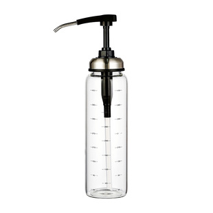 厨房玻璃蚝油瓶不锈钢压嘴酱油瓶家用挤压油壶调味瓶专用按压瓶