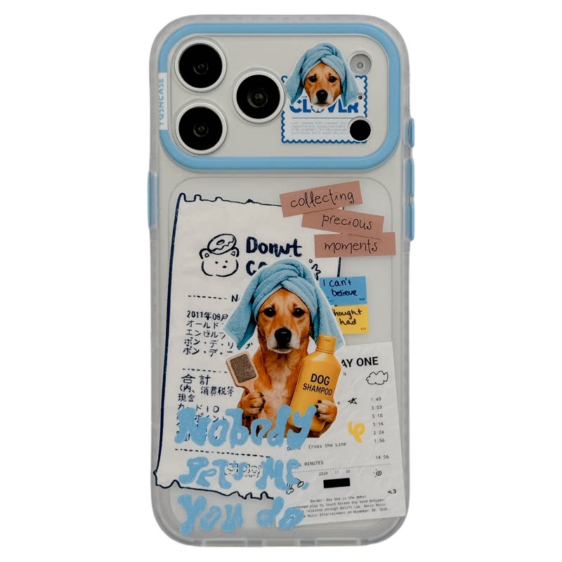 MoreRex日韩搞怪账单头巾小狗适用苹果18手机壳iphone17promax新款18pro磨砂15全包防摔保护套14女款16不撞款