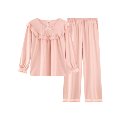 芬腾纯棉睡衣女春秋季套头长袖