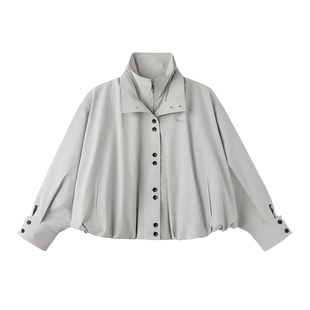 KXLFCHN空穴来风花苞型立领短外套夹克工装宽松韩系休闲上衣春款