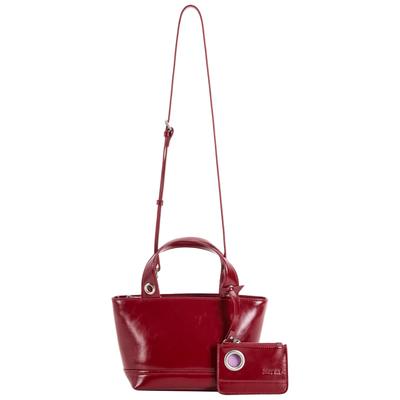 DirtySix原创牛皮亮面菜篮子包