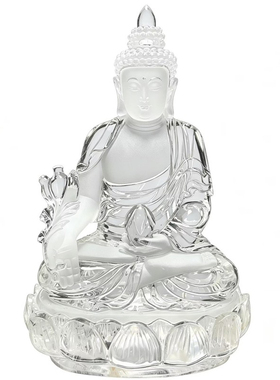 白水晶药师佛居家供奉吉祥摆件