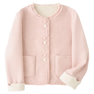 短款毛呢外套2025秋冬款小个子两面穿小香风双面羊毛呢大衣外套女