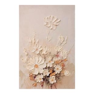 纯手绘油画花卉菊花印象画大芬村现代简约玄关装饰画客厅抽象挂画