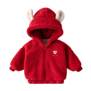 宝宝过年服女童红色卫衣国风新年套装儿童衣服男童拜年服唐装童装