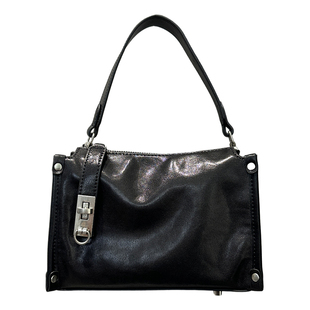 水晶植鞣头层牛皮盒子包包女2026新款复古真皮小方包锁扣斜挎包潮