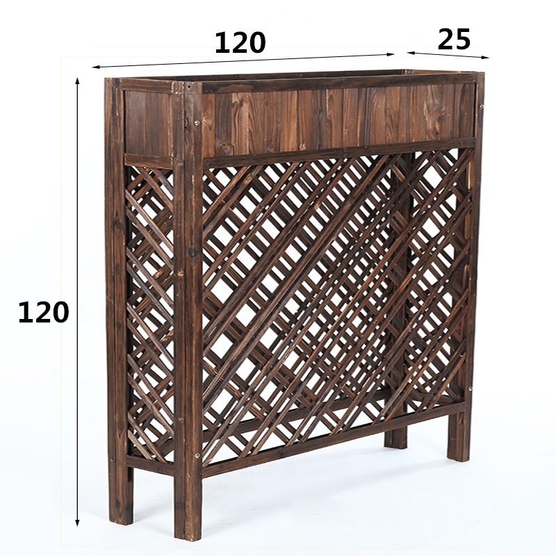 户外防腐木隔断花架餐厅阳台网格栅栏花盆架室内实木围栏置物架子
