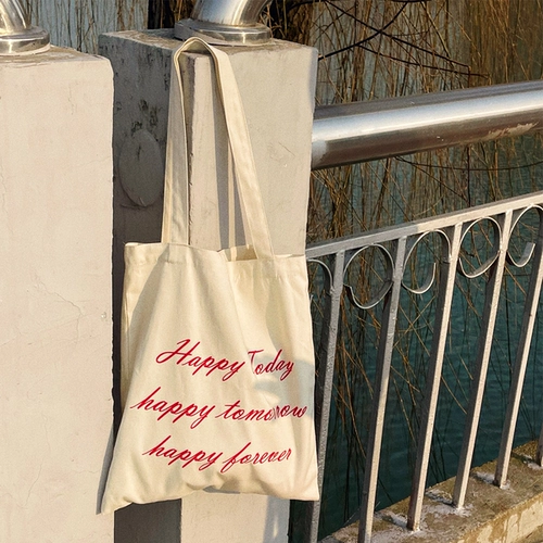 Ретро красный шоппер для отдыха, сумка на одно плечо, тканевый мешок