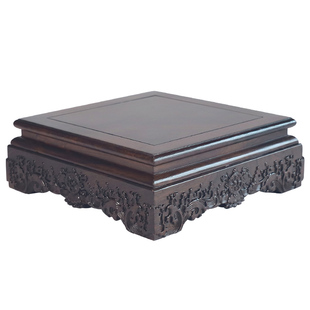 实木底座红木花瓶花盆摆件工艺品茶壶香炉佛像木质托架加高奇石头