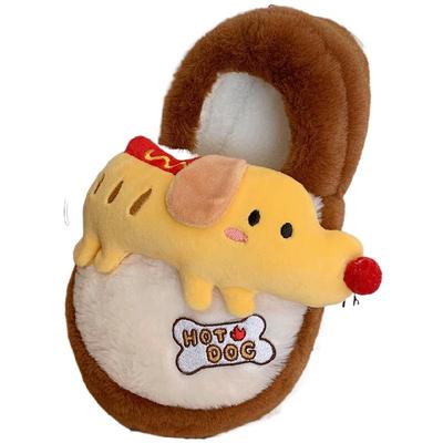 趣味毛绒月子鞋可爱狗狗居家棉鞋