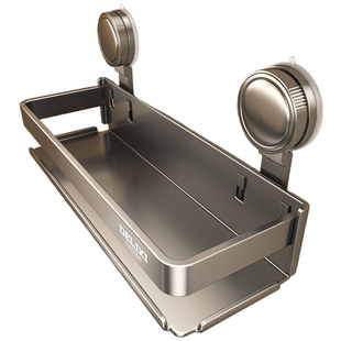 德力西吸盘不锈钢浴室置物架卫生间收纳架免打孔洗漱台厕所壁挂式