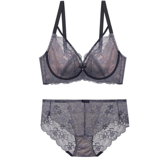 大胸显小内衣女薄款收副乳防下垂无钢圈文胸小胸聚拢性感蕾丝胸罩