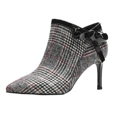LuxuryRebel个性格纹蝴蝶结踝靴