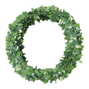 铁丝仿真叶子藤条 diy手工花环发箍材料 塑料 圣诞绿叶装饰配件