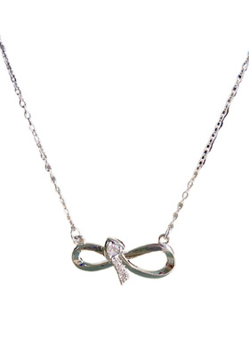 网红同款原创镶钻蝴蝶结锁骨链