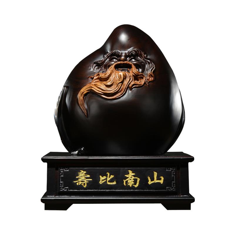 寿星公生日送礼工艺品黑檀木雕