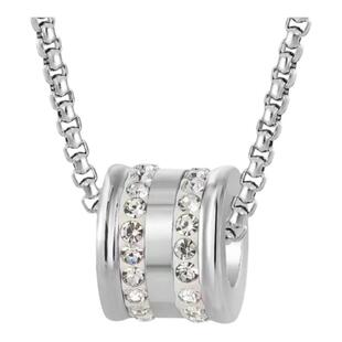 转运珠小蛮腰钛钢项链吊坠时尚百搭镶钻男女情侣饰品不掉色个性潮