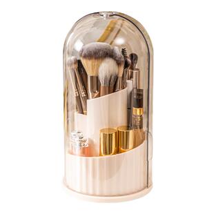 化妆刷收纳筒旋转防尘梳妆台化妆品收纳盒口红眼影置物架桌面笔筒