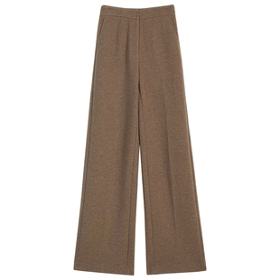 【刘涛同款】YINER音儿2025冬季新款法式羊毛羊绒混纺直筒休闲裤