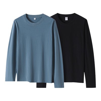 100%重磅纯棉男士长袖T恤打底衫