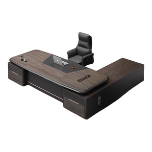 轻奢高级感老板桌办公桌椅组合总裁桌简约现代大气家具经理大班台