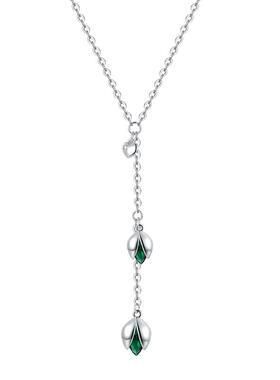 原创银饰碧绿开心果项链女生礼物