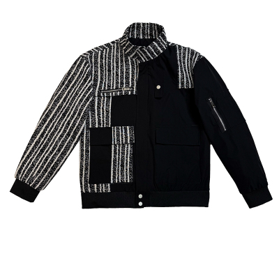 今年流行夹克男款痞帅条纹衣服