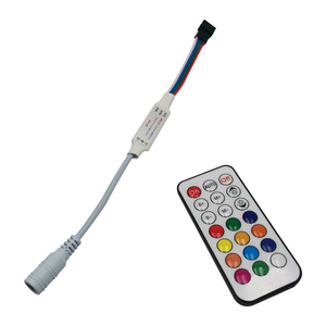 LED幻彩21键遥控断点续传16703 ws2813全彩灯条调光控制器5V-24V