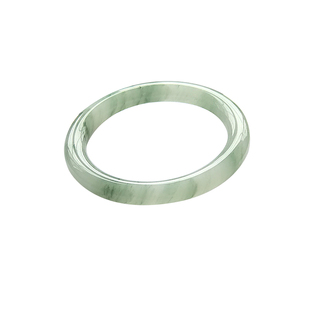 无染色天然金丝玉天山翠手镯冰翠飘花玉镯女款雪翠新疆圆条非翡翠