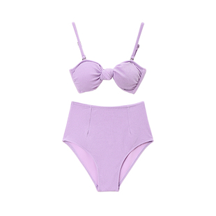 Limone分体泳衣女性感聚拢抹胸比基尼沙滩度假泳装泡温泉高腰泳裤