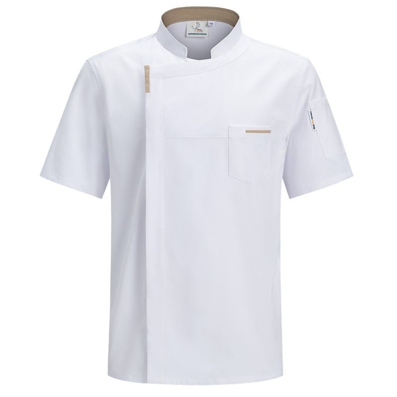 夏季冰丝凉爽高端厨师工作服短袖