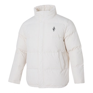 斯凯奇白色羽绒服男装短款厚外套冬季新款保暖立领运动服L423M176