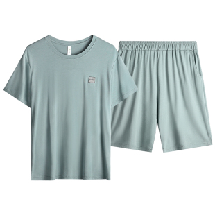 轩靓2026新款睡衣男士夏季莫代尔薄款短袖冰丝凉感家居服大码套装