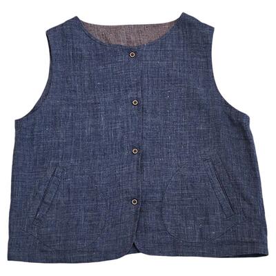 2025夏季新款复古色织坎肩马甲