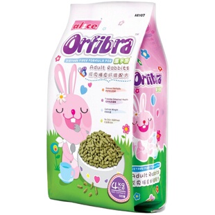 alice膨化成兔粮 宠物兔饲料 兔兔高纤主粮AE107 熟化粮4kg包邮