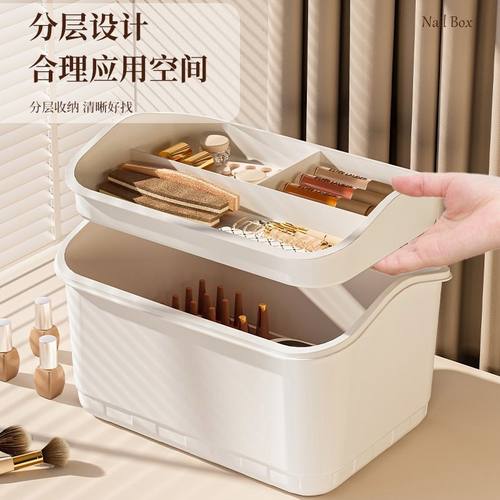 收纳盒甲油胶指甲油饰品大容量工具光疗收纳桌面美甲可放专业机箱