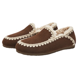 MILLIE'S/妙丽新款全包勃肯鞋冬季加绒加厚毛毛鞋时尚保暖棉鞋女