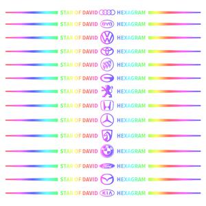 七彩镭射轮眉遮挡划痕拉花车门贴
