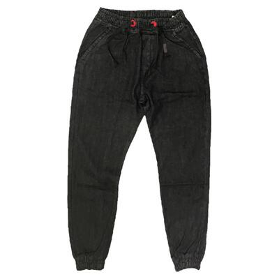 加肥加大弹力大码牛仔束脚裤子男